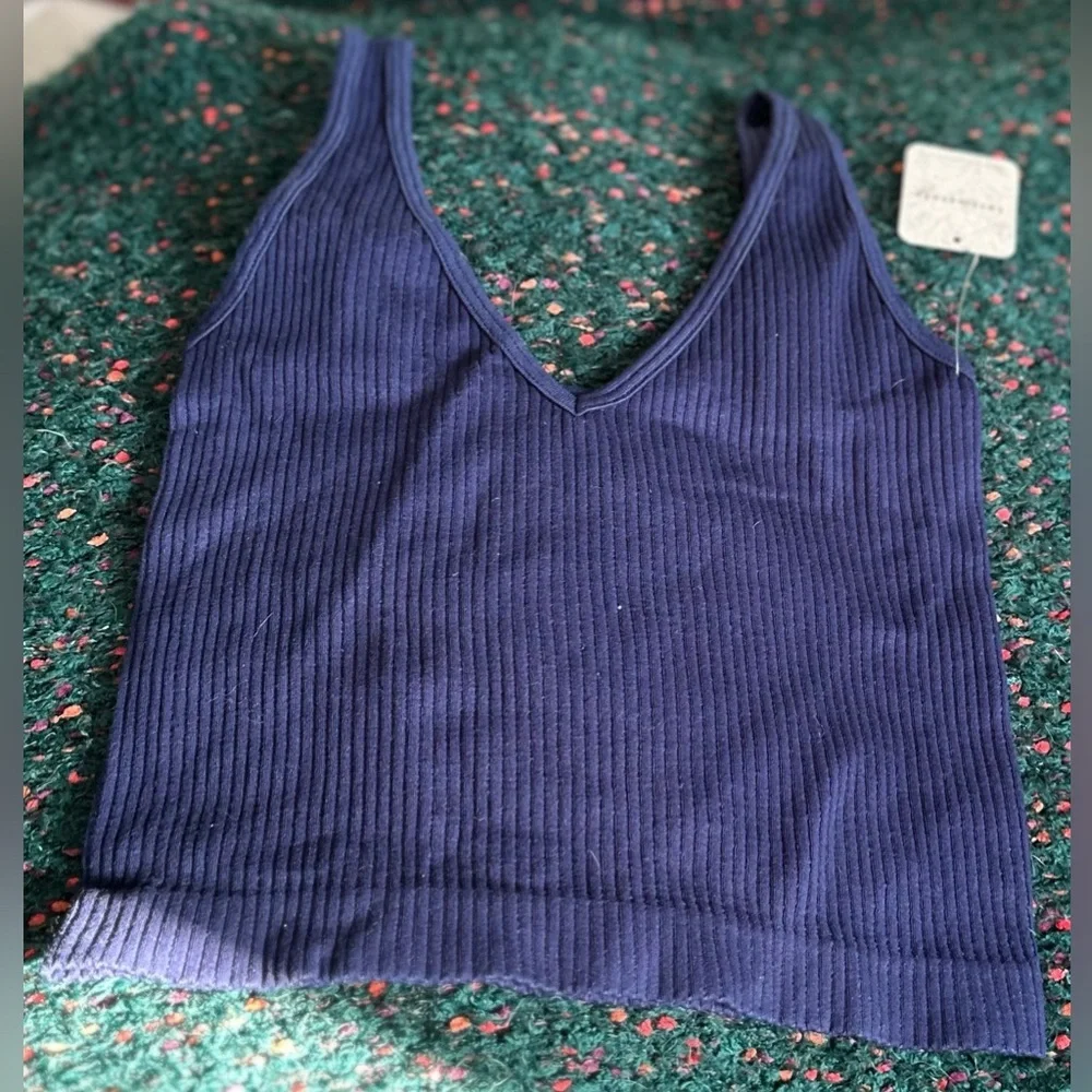 ‼️RARE‼️🎸Free People🎸🔥NWT🔥Solid Ribbed Brami in Navy—XS/S
